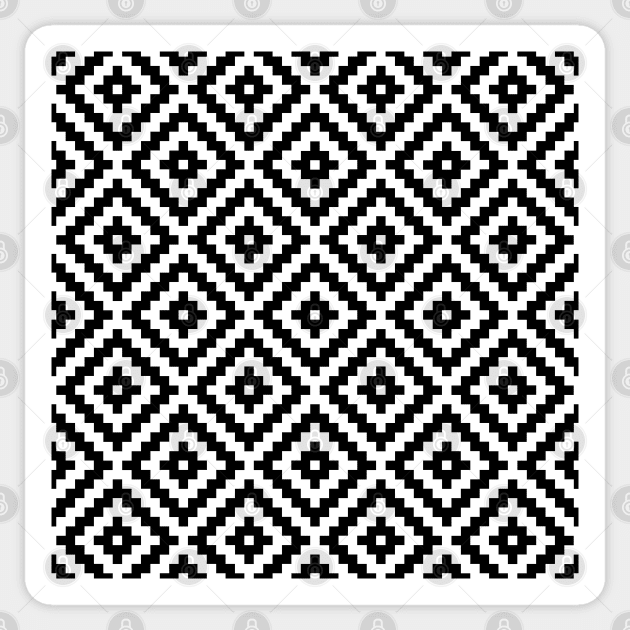 Aztec Block Symbol Ptn BWI Sticker by NataliePaskell